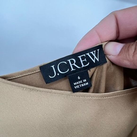 J.Crew Gwyneth Slip Dress in Luster Charmeuse Satin Women's 6 Gold - Picture 5 of 10